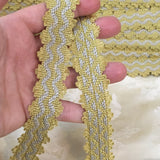 antique gold dove great stepped picot trim ribbon passementerie galon victorian regency