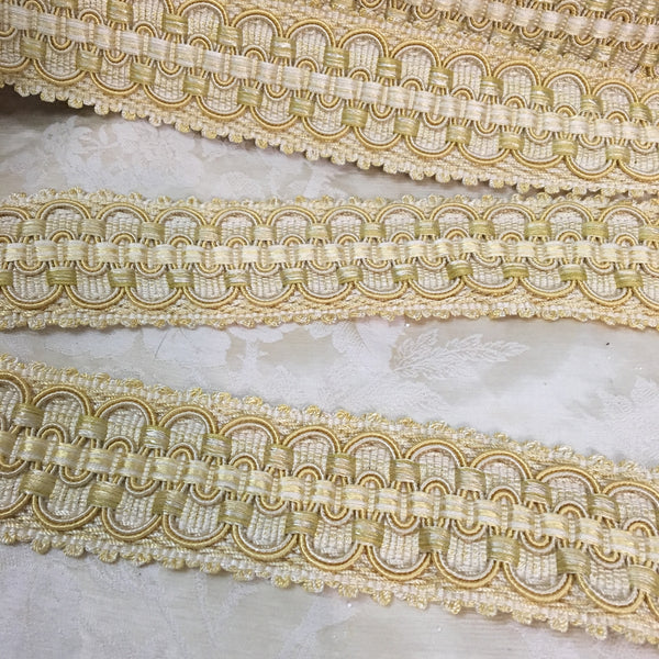 Fancy Gold + Cream Picot Soutache Trim