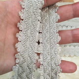 vintage dove great step picot zig zag jacquard trim french ribbon antique
