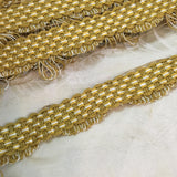 antique french picot trim gold cream basket weave tassels vintage passementerie