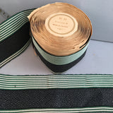 victorian green white striped grosgrain black raffia millinery ribbon