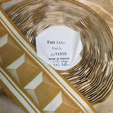 antique art deco geometric squares puffy trim ribbon lyon france mustard yellow gold white