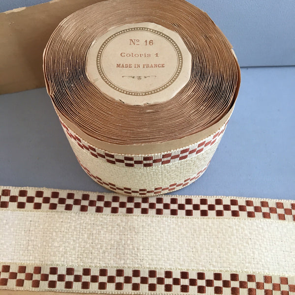 victorian civil war brown cream ivory grosgrain raffia millinery ribbon trim hat bonnet
