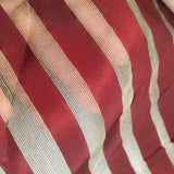 antique burgandy red white ivory striped satin silk organza ribbon extra wide