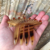 antique blonde horn hair comb victorian civil war