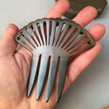 antique auburn brown horn hair comb victorian civil war accessory