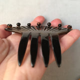 antique auburn brown horn hair comb victorian civil war accessory