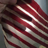 antique burgandy red white ivory striped satin silk organza ribbon extra wide