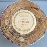antique victorian french grosgrain raffia ribbon millinery purple ivory