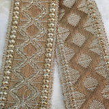 antique gold cream wide french trim diamond gimp motif regency victorian geometric