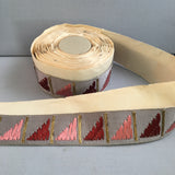 antique art deco grey  pink red gold antique french grosgrain ribbon