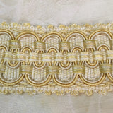 fancy french marie antoinette silk soutache trim gold cream wide picot gimp