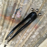 Antique Victorian Black Horn Hair Comb