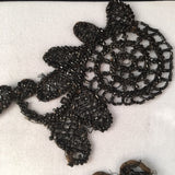 antique black glass bead french victorian passementerie mourning appliques