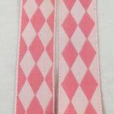 pink antique vintage french pink white harlequin burlesque ribbon trim diamond