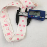 vintage french white grosgrain jacquard pink polka dots ribbon