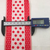Vintage FRENCH Red White 3" Wide Tiny POLKA DOTS Rockabilly Ribbon Circus Clown Costuming Belt Cotton 1950s Pin Up Girl Stage Burlesque Hot