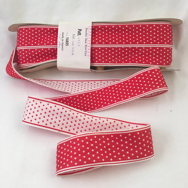 Red & White Wide Cotton Ribbon