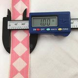 single harlequin diamond pink white ribbon trim antique vintage pin up girl french