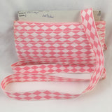 pink antique vintage french pink white harlequin burlesque ribbon trim diamond