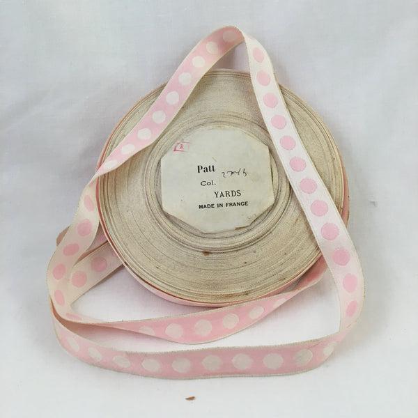 petal pink polka dot white ribbon france french vintage