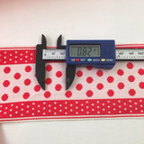 Vintage FRENCH Red White 3" Wide Tiny POLKA DOTS Rockabilly Ribbon Circus Clown Costuming Belt Cotton 1950s Pin Up Girl Stage Burlesque Hot
