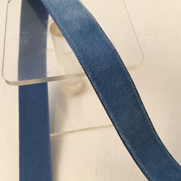 Vintage Blue Velvet Ribbon By The Yard