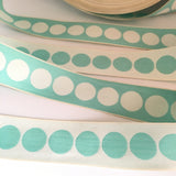 FRENCH TIFFANY BLUE White 1.5" Wide Large Polka Dot Ribbon Circus Clown Vintage Costuming Cotton 1940s Pin Up Girl Burlesque Showgirl