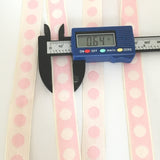 FRENCH Light Pink White 5/8" Large Polka Dot Ribbon Circus Clown Vintage Costuming Cotton 1940s Pin Up Girl Burlesque Showgirl