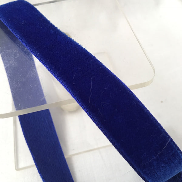 Vintage Royal Blue 5/8” Satin Backed Velvet Ribbon