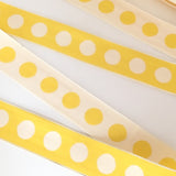 FRENCH Goldenrod Yellow White 1.2" Large Polka Dot Ribbon Circus Clown Vintage Costuming Cotton 1940s Pin Up Girl Burlesque Showgirl