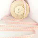 FRENCH Light Pink White 5/8" Large Polka Dot Ribbon Circus Clown Vintage Costuming Cotton 1940s Pin Up Girl Burlesque Showgirl