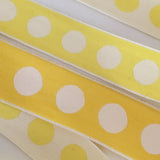 FRENCH Goldenrod Yellow White 1.2" Large Polka Dot Ribbon Circus Clown Vintage Costuming Cotton 1940s Pin Up Girl Burlesque Showgirl