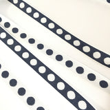 FRENCH Navy Blue White 5/8" Large Polka Dot Ribbon Circus Clown Vintage Costuming Cotton 1940s Pin Up Girl Burlesque Showgirl