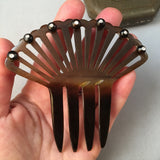 antique auburn brown horn hair comb victorian civil war accessory 