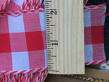 High End FRENCH GINGHAM Checks Wide Ribbon Retro ROCKABILLY Millinery Vintage Costuming Belt Cotton Red White 1940s Pin Up Girl Burlesque