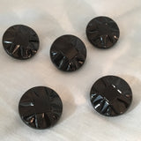 Antique Czech Glass Buttons Black Mourning 3/4”