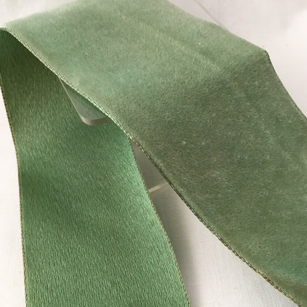 Vintage Sage Green 2” Satin Backed Velvet Ribbon