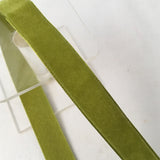 Vintage Chartreuse Green 5/8” Satin Backed Velvet Ribbon