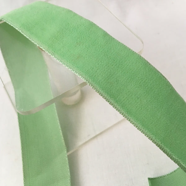 Vintage Mint Green 7/8” Satin Backed Velvet Ribbon