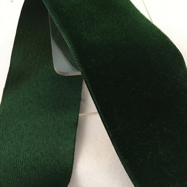 Vintage Forest Green 2” Satin Backed Velvet Ribbon