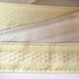 Vintage FRENCH Butter Yellow White 2.25" Wide POLKA DOTS Rockabilly Ribbon Circus Clown Costuming Belt Cotton 1950s Pin Up Girl Stage Burlesque Hot